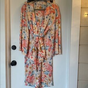 La Maison Par Molly Bracken robe wrap pants Set medium